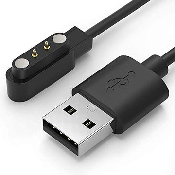ECellStreet USB 2Pin Magnetic Charging Cable Compatible with Nois Colorfit Vision 2 Buzz Smart Watch (Black)