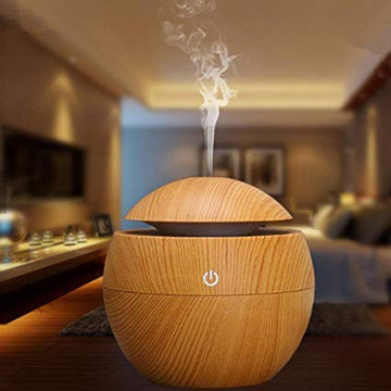 Portable Mini Wooden Air Humidifiers Aromatherapy Ultrasonic Humidifier Oil Aroma Diffuser Usb Purifier Color Changing Led Touch Switch Atomization Humidifier For Home Office And Car - 1Pcs