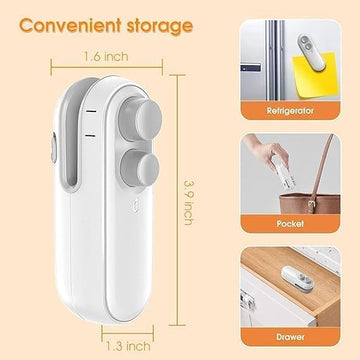 Rechargeable Mini Sealing Machine, Portable Heat Vacuum Sealer, Kitchen Heat Sealer for Food Storage Clip Bags
