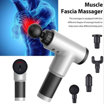 Deep Tissue Percussion Massager for Pain Relief, Muscle Massage Gun for Athletes, Handheld Electric Back Massagers Gun, 6 Adjustable Speed & 4 Heads