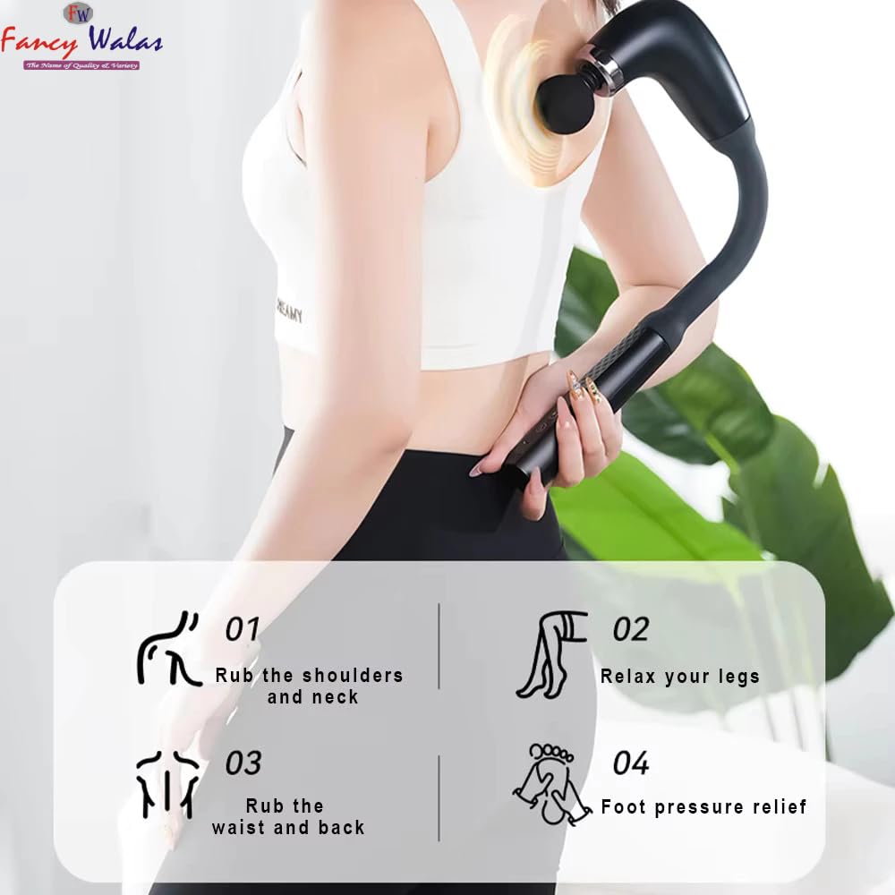 Replicates Shiatsu Massager with Upgraded Extended Handle, Full Body Massager for Pain Relief Deep Tissue with LCD Screen, Massage Gun with 4 Massage Heads | 9 Modes & 9 Speed Levels