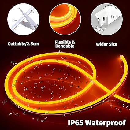 Orange Neon Light Strip 5M (600 LEDs) – Perfect for Party, Bar & Room Decor