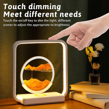 Sand Art Table Lamp, 360° Rotating 3D Deep Sea Liquid Motion Sand Art Picture, Quicksand Painting Table Lamp