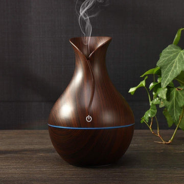 Pot Shape Wood Humidifier Aroma Air Humidifier with Advanced Ultrasonic Technology Dual Spray Modes Stress Relief Relaxation sleep Support