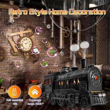 Train Aroma Oil Diffuser Withy Heads 300ml Ultrasonic Cool Mist Diffuser with Waterless Auto Shut-Off Protection