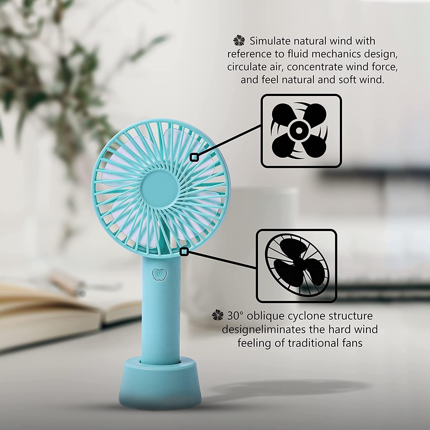 One94Store Mini Portable Hand Fan, Usb Fan Portable High Speed Built-in Rechargeable Battery Operated Summer Cooling Table Fan with Stand For Home Office Indoor Outdoor Travel (Assorted Color)