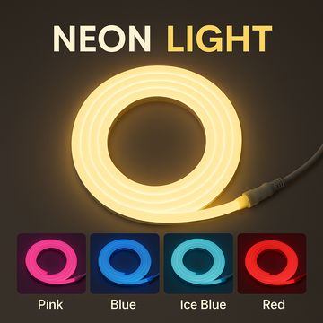 5m Neon LED Strip Light with SMPS & 3A Adapter — IP65 Waterproof, Vibrant Ambient Lighting
