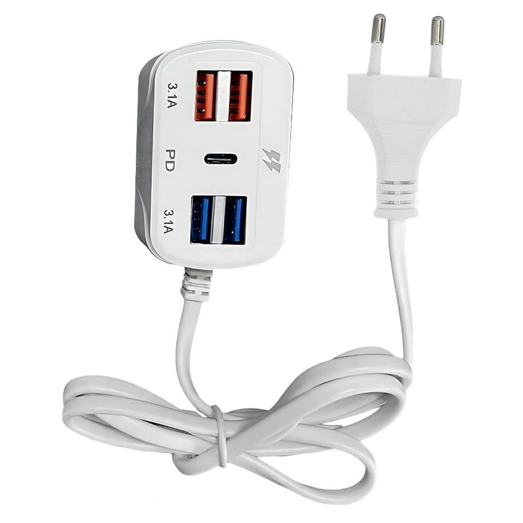 ChargeMate™ 3.1A Quick Charger – Universal Power Socket with Auto-ID & Multi-Port Fast Charging