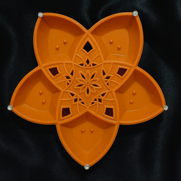 5-in-1 Golden Flower Water Diya with LED Lights