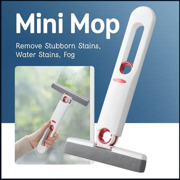 Portable Mini Mop with Sponge | Self-Squeeze | Wet & Dry Cleaning for Kitchen, Bathroom, Car & Glass (Pack of 1)
