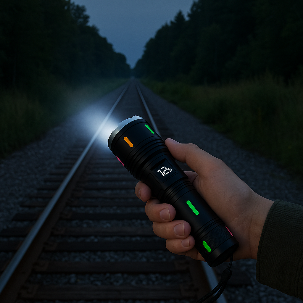 USB Charging LED Flashlight 2000M 9800 MaH