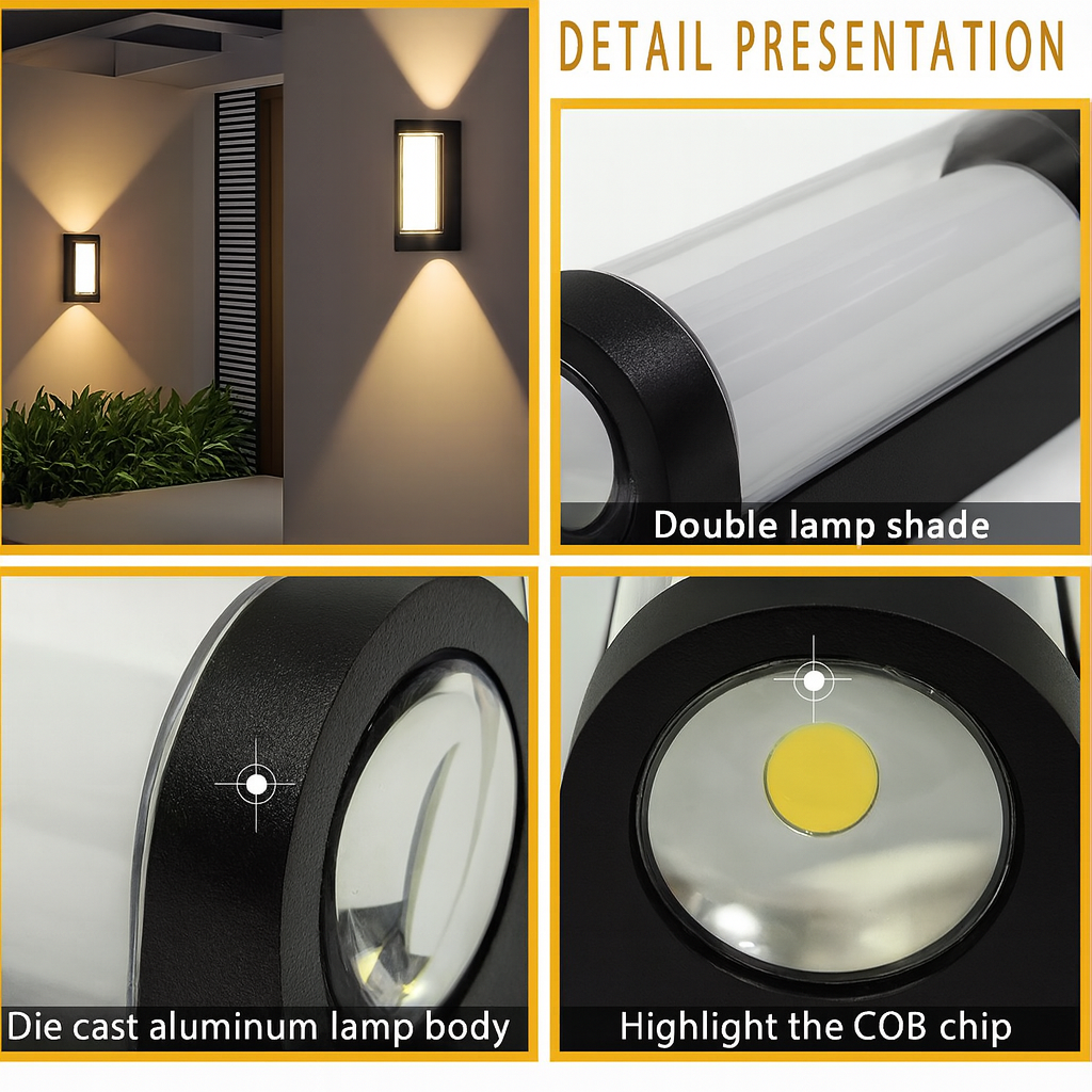 4W Matt Black LED Wall Light – Warm White