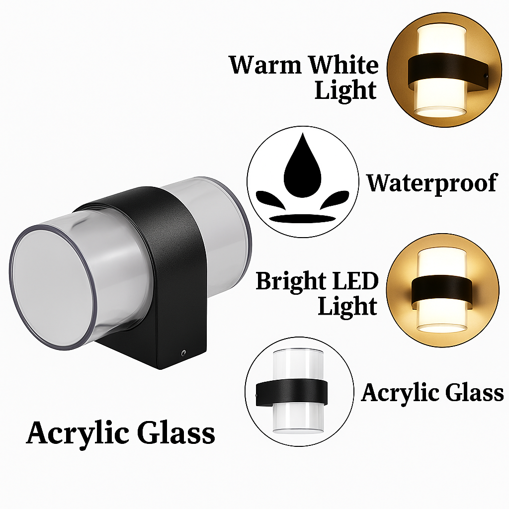 Modern Warm White Wall Light Indoor Outdoor