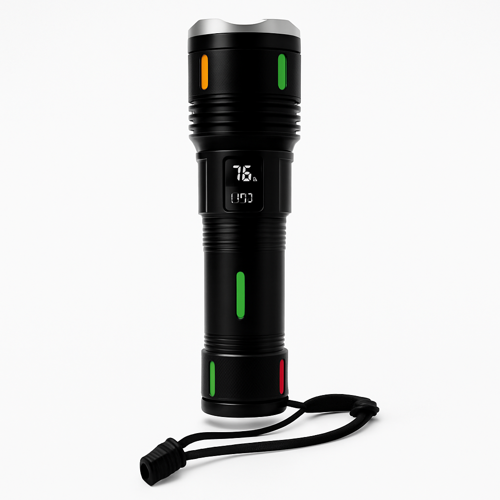 USB Charging LED Flashlight 2000M 9800 MaH