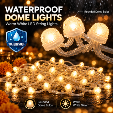GOLDEN GLOW DOME LED STRING LIGHTS- Warm White Decorative Lighting for Every Celebration