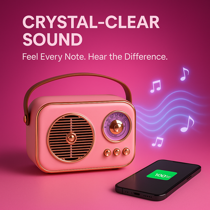 SonicOrb RetroWave 15W Bluetooth Speaker Deep Bass