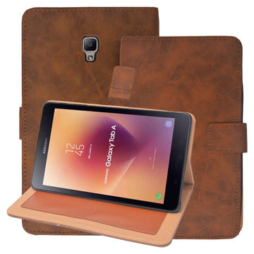 ECellStreet Protective Leather Case with Viewing Stand and Card Slots Flip Cover for Samsung Galaxy Tablets A 8 inches Cover Model SM-T380 / SM-T385 Tablet