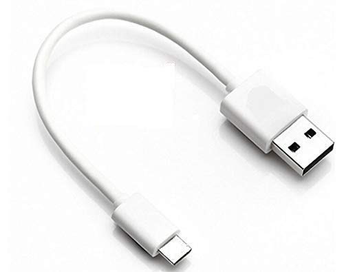 USB Type C Cable Nylon Braided USB C QC 3.0 Fast Charging Short Power Bank Cable for Samsung Galaxy S10e/S10+/S10/S9/S9+/Note 9/S8/Note 8, LG G7 G5 G6, Moto G6 G7 (0.25M, White)