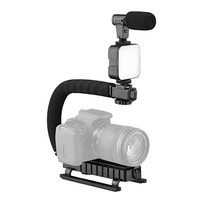 U Shaped Video Making Handheld Stabilizer Kit Camera Gimbal for Outdoor Videography Portable Video Camera Accessories C Shape Stabilizer for DSLR Mobile Phones DV