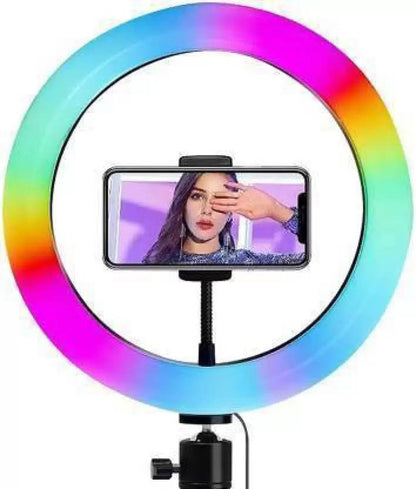 RGB LED Soft Ring Light 10Inch, RGB Flash Ring Light for Camera Smartphone YouTube Video Shooting and Makeup