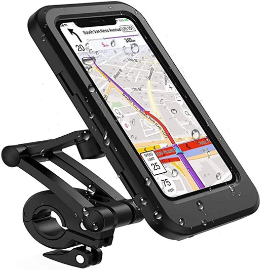Bike Phone Holder Waterproof Mobile Phone Case for Bike Universal Motorcycle Phone Mount Bicycle Handlebar with Sensitive Touch Screen Fit Below 7.2 Smartphone