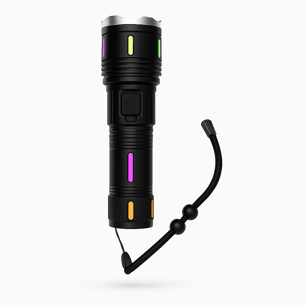 USB Charging LED Flashlight 2000M 9800 MaH