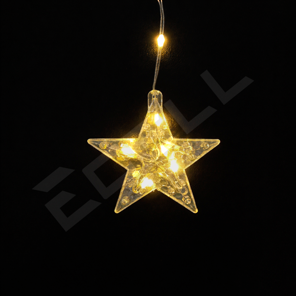 Warm White Star Curtain Lights