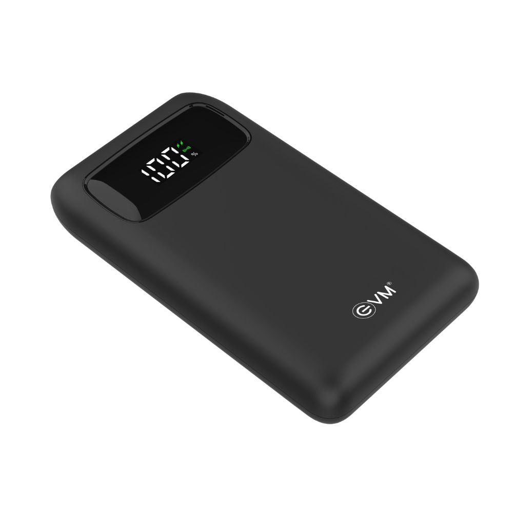 EVM EnMag Lithium_Polymer Power Bank 10000MAH with 15W Max Wireless Charging, Digital Indicator, QI Fast Charge, Air Allowable (P0209, Black)