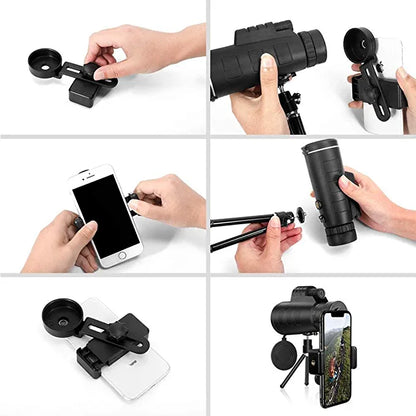 Panda Camera 40x60 HD Monocular Lens Telescope with Mini Tripod and Mobile Camera Clip for All Smartphones