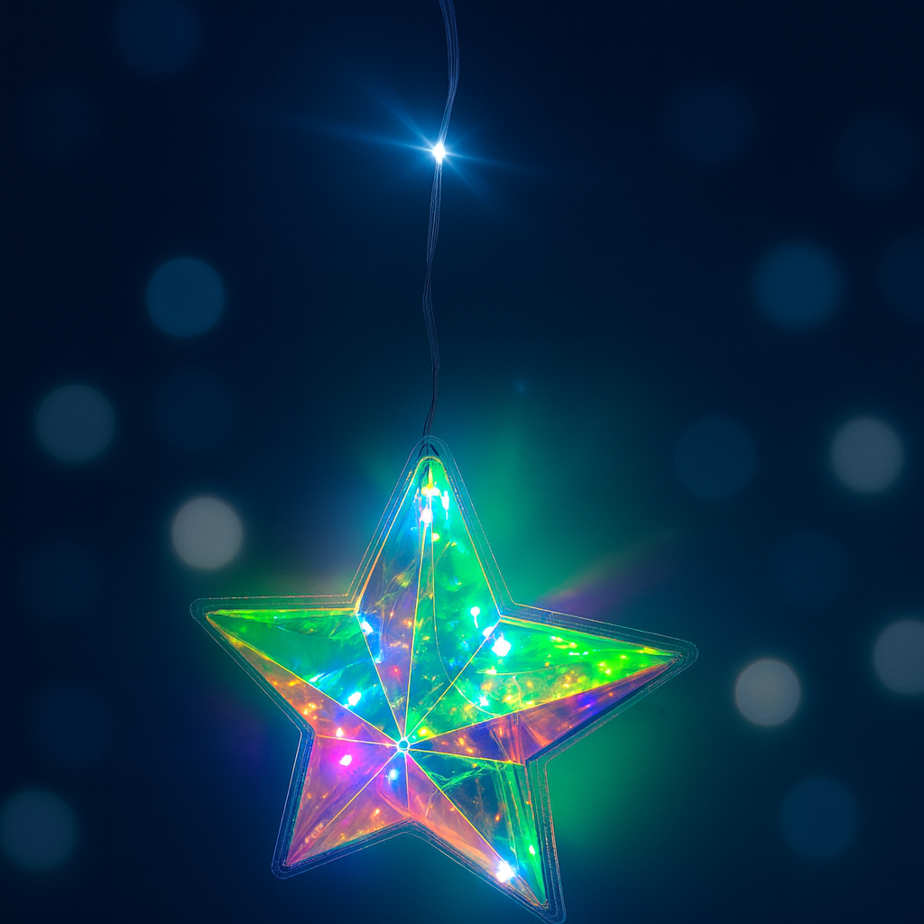 Multicolor Glowing Star Curtain Lights - Hover Image