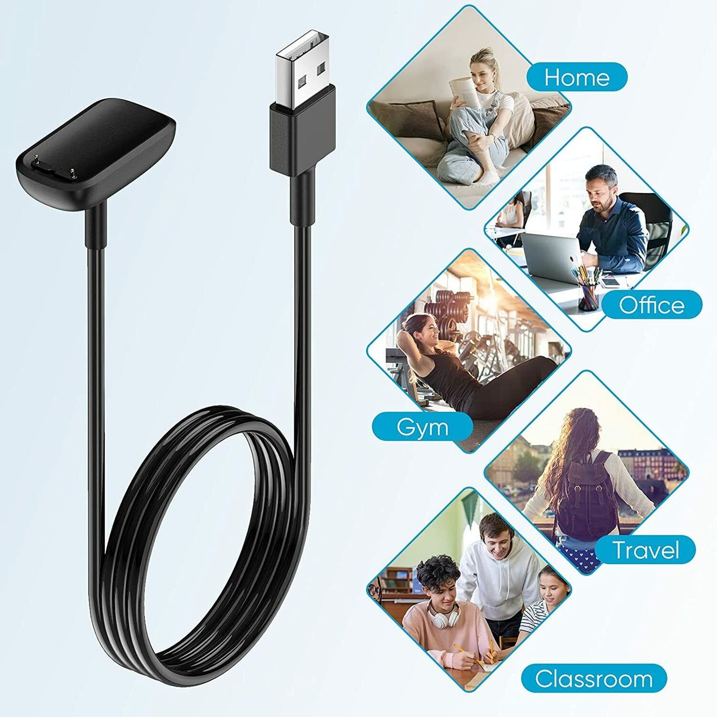USB Charging Cable Compatible with Fitbit Charge 5 | Fitbit Luxe | Fitbit Luxe Special Edition