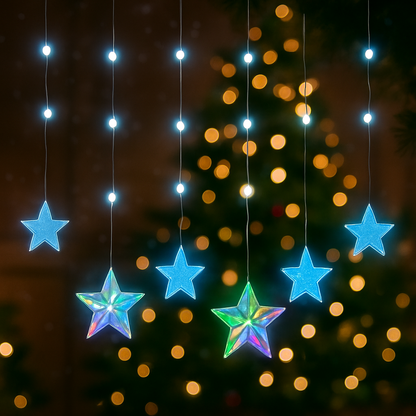 Multicolor Glowing Star Curtain Lights