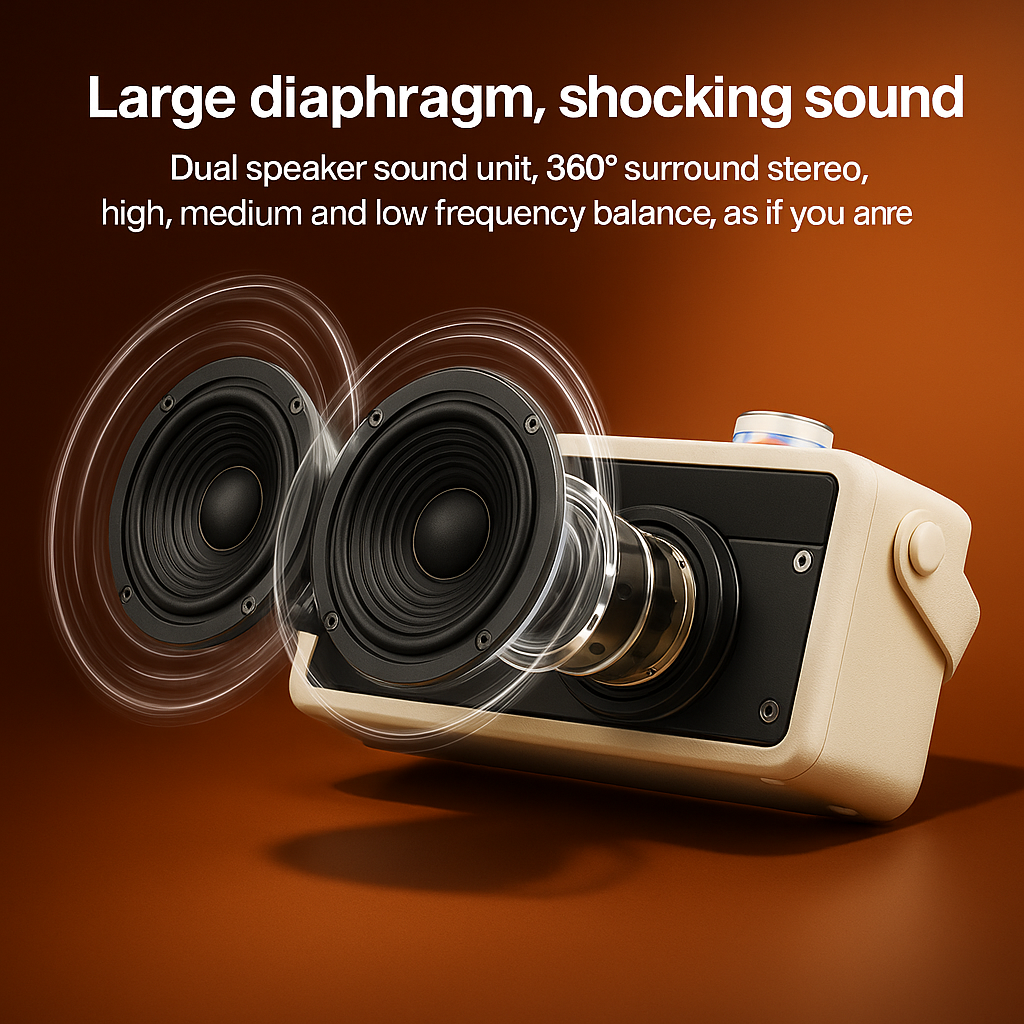 Portable Morden-Finish LED Display Speaker