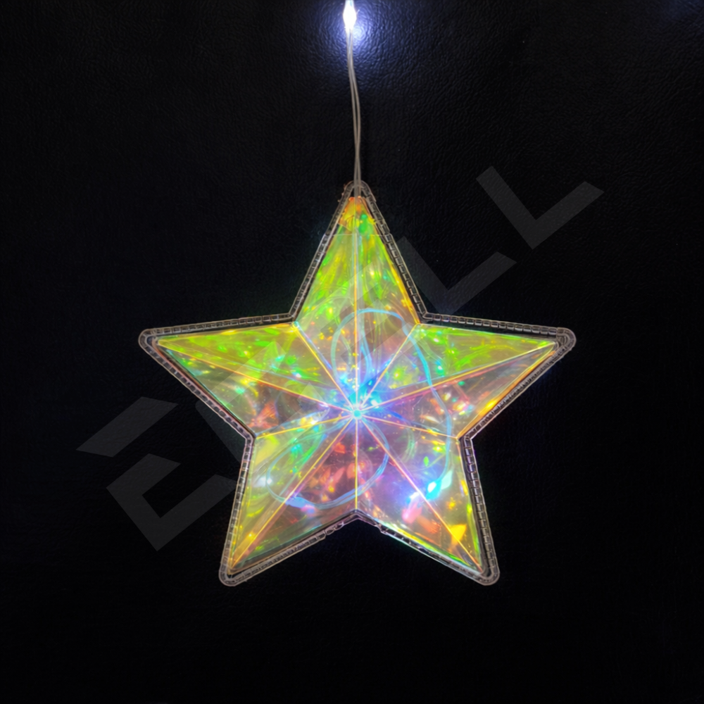 Multicolor Glowing Star Curtain Lights