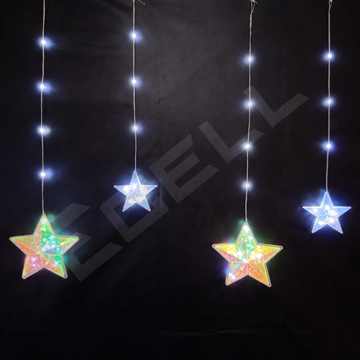 Multicolor Glowing Star Curtain Lights