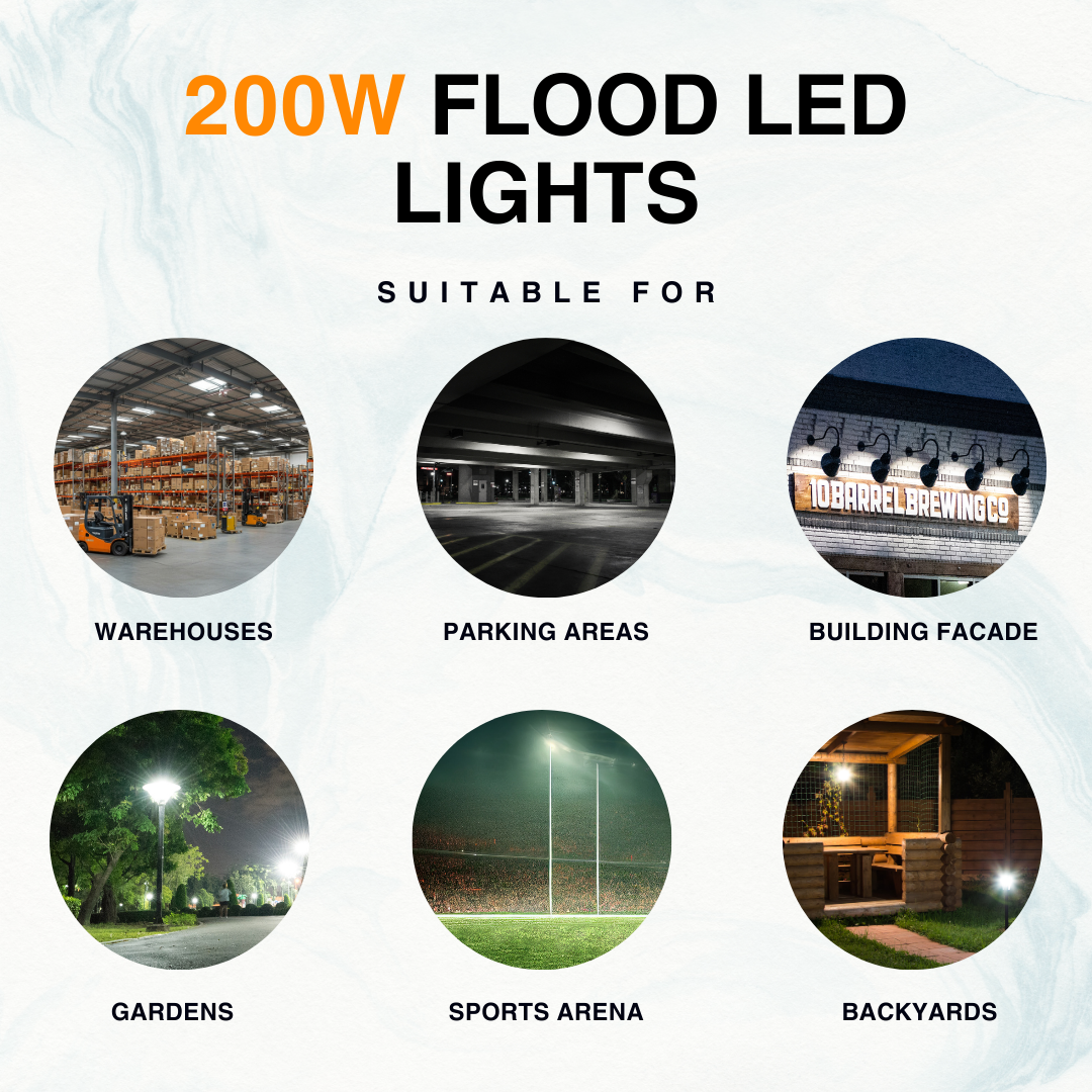 200W LED Flood Light – More Light, Less Power