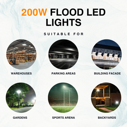 200W LED Flood Light – More Light, Less Power