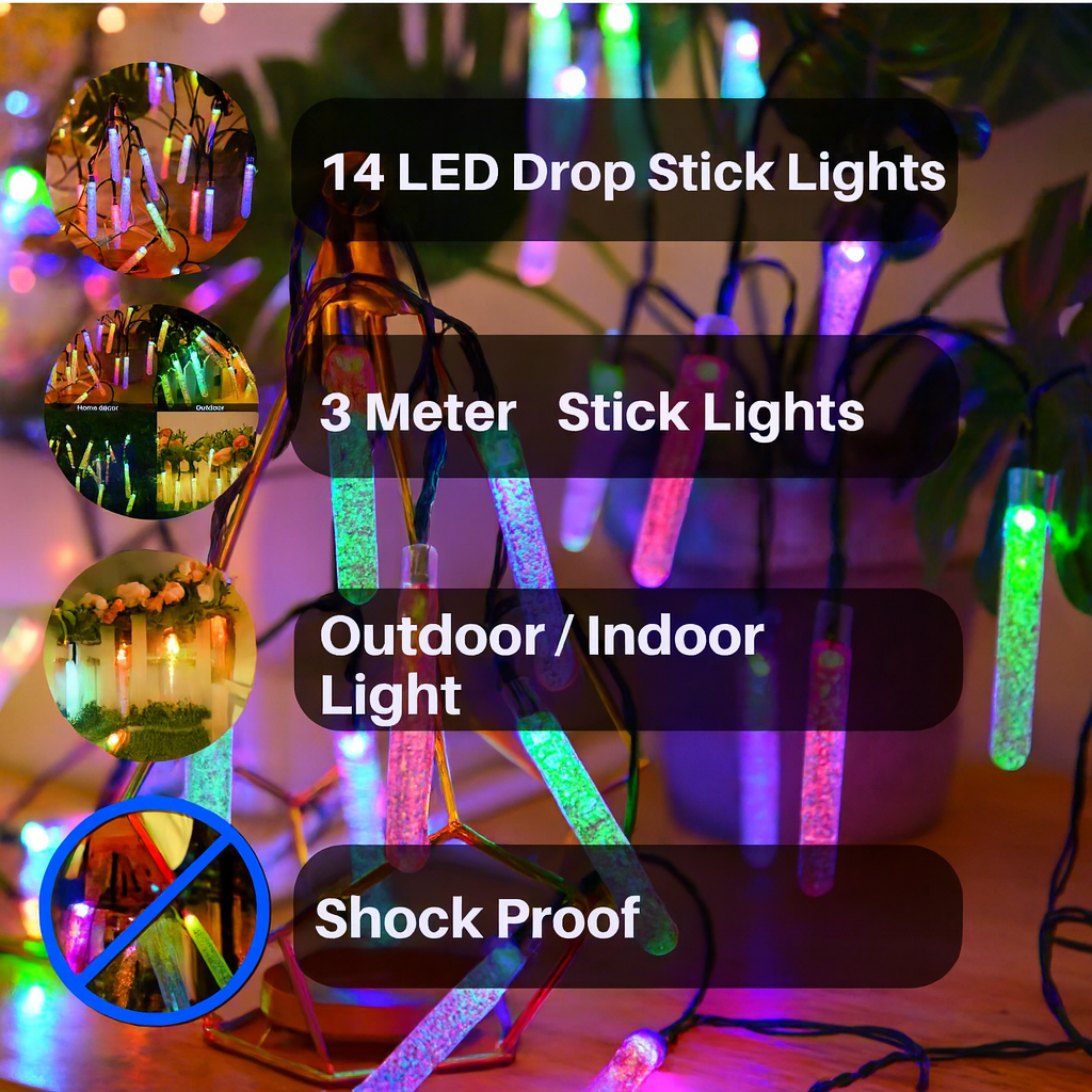 14 LED 3 M Multicolor Drop Stick