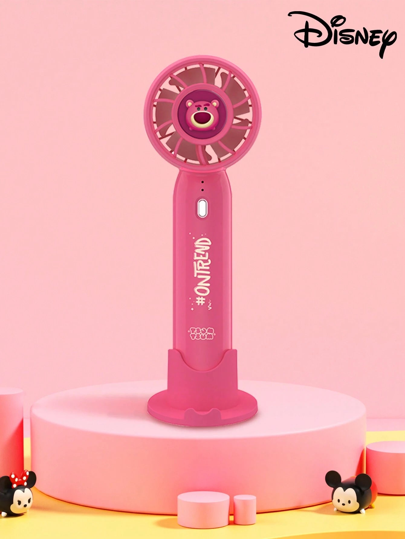 Disney F02 Cute Mini USB Fan - Adjustable, High Airflow, Quiet, Long-Lasting for Desk & Outdoor Use