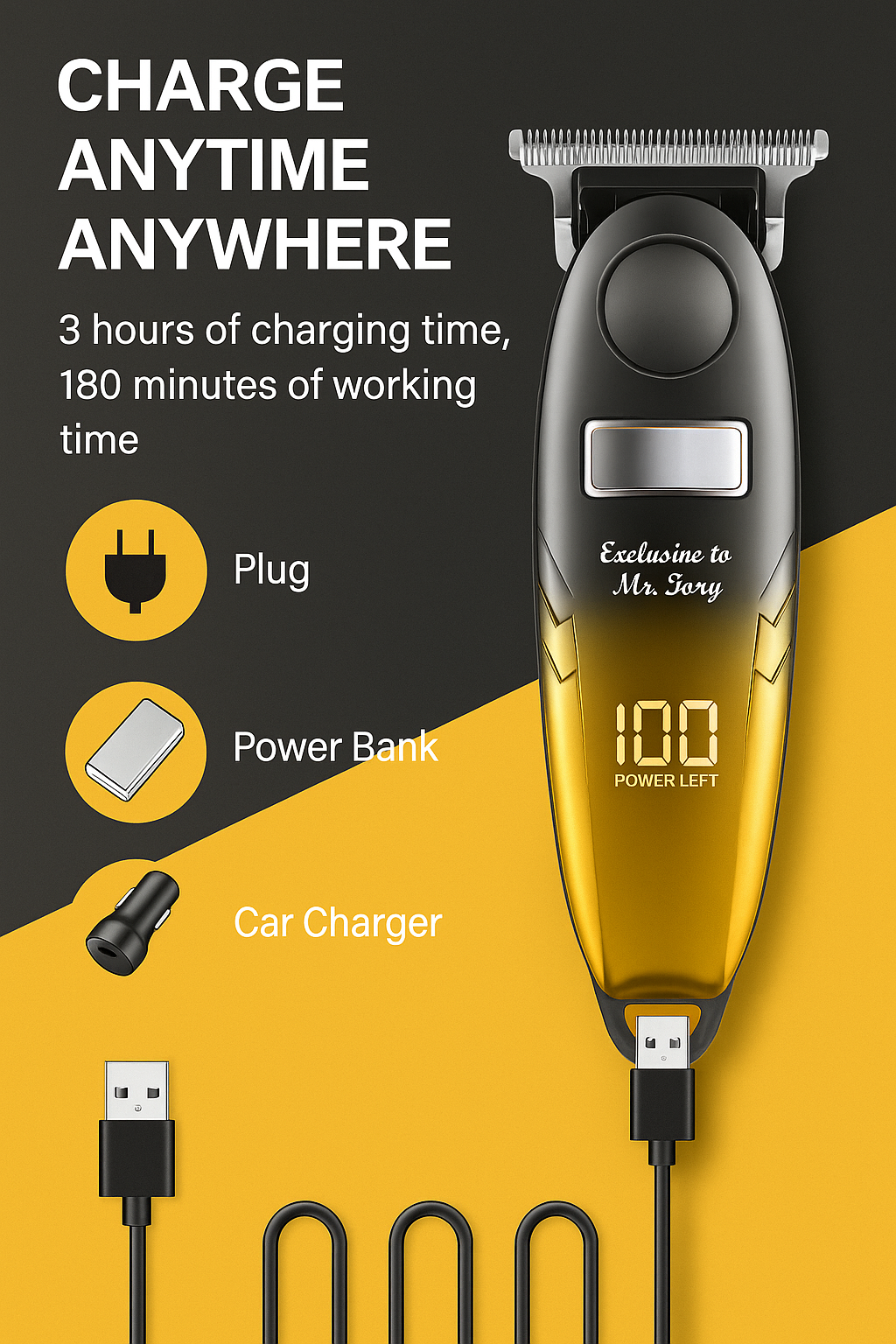 Kemei 1742 Professional Hair Trimmer Stainless Steel