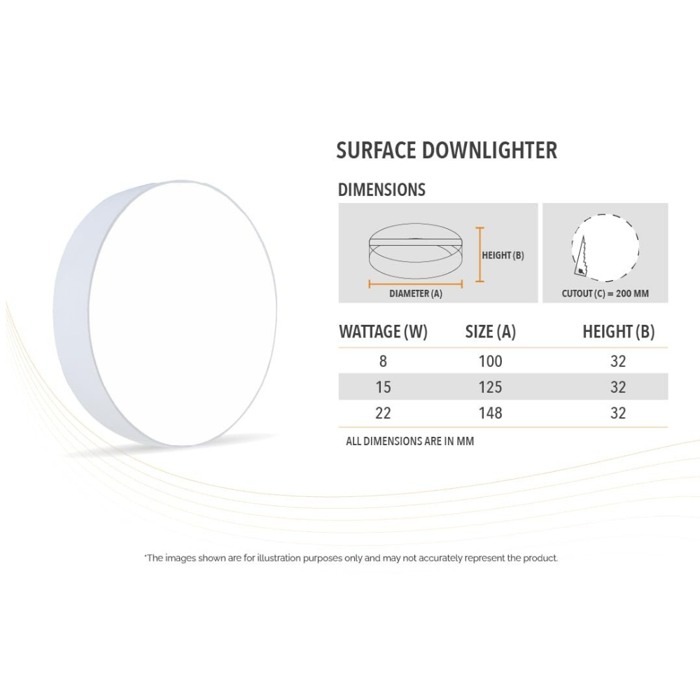 22W SURFACE DOWNLIGHT