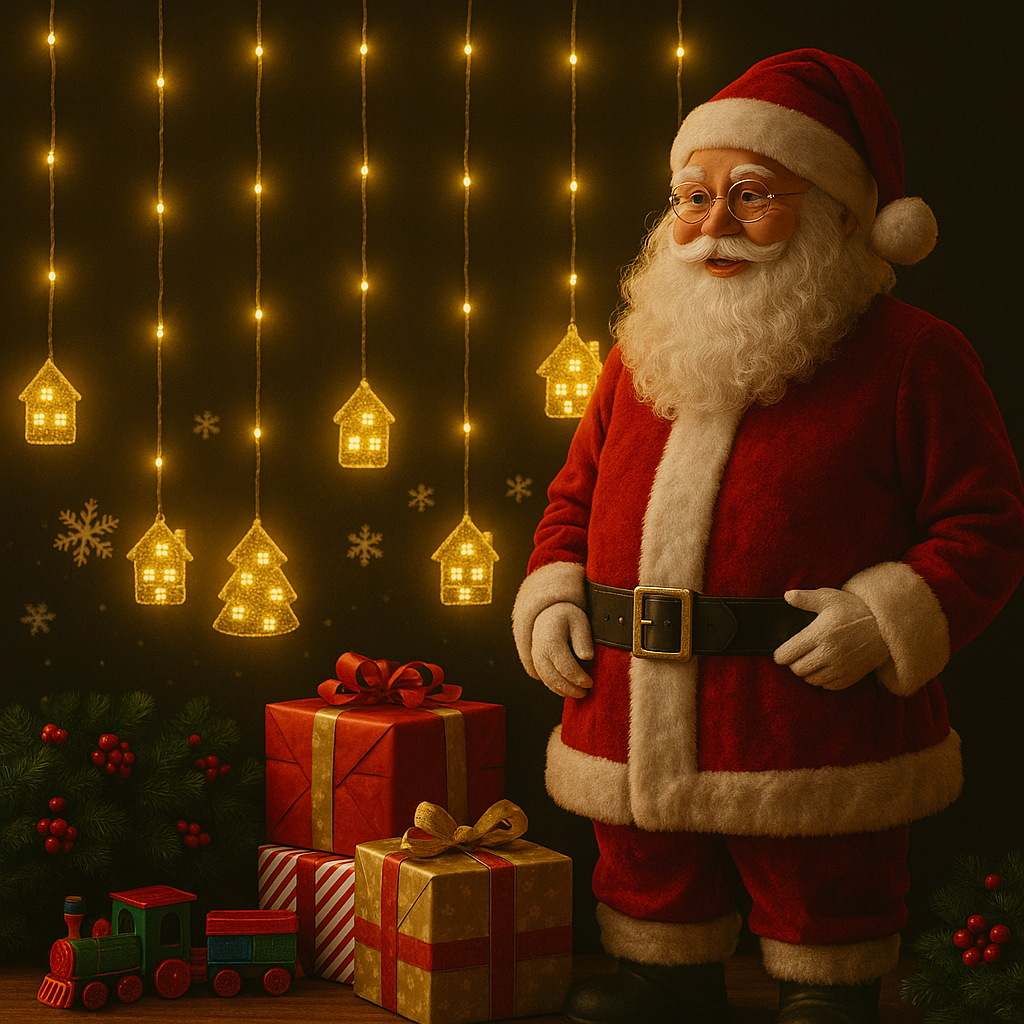 Warm White Christmas Curtain Light