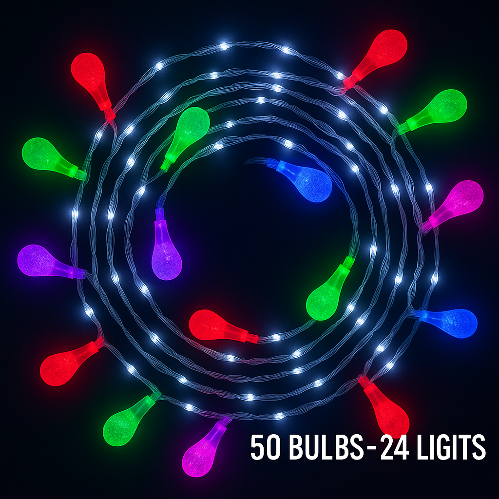 50 Bulb 24 Light Waterproof Waterfall Fairy