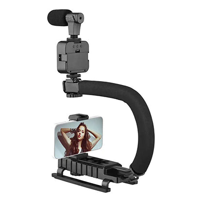 U Shaped Video Making Handheld Stabilizer Kit Camera Gimbal for Outdoor Videography Portable Video Camera Accessories C Shape Stabilizer for DSLR Mobile Phones DV