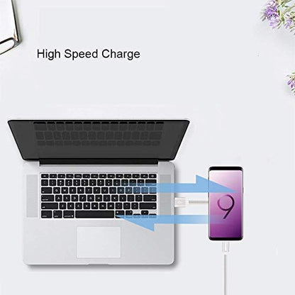 USB Type C Cable Nylon Braided USB C QC 3.0 Fast Charging Short Power Bank Cable for Samsung Galaxy S10e/S10+/S10/S9/S9+/Note 9/S8/Note 8, LG G7 G5 G6, Moto G6 G7 (0.25M, White)