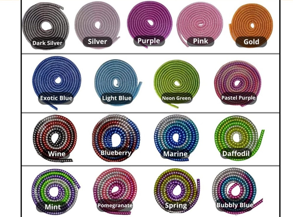 Spiral Electroplated Metallic Finish Plastic Cable Cord