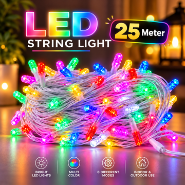 Multicolor LED String Lights – 8 Modes Decorative Fairy Lights with White Wire
