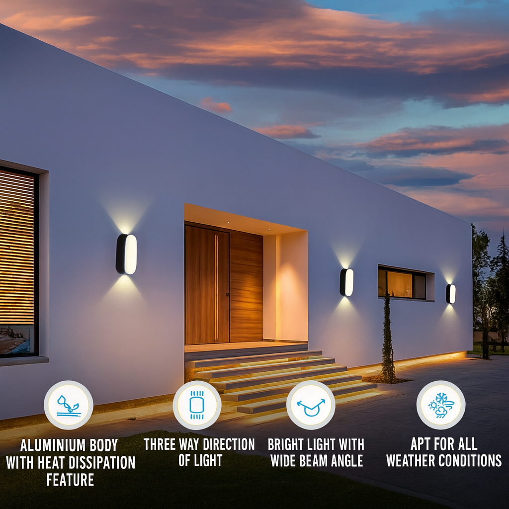 Warm White Up-Down LED Wall Light – Decorative Design