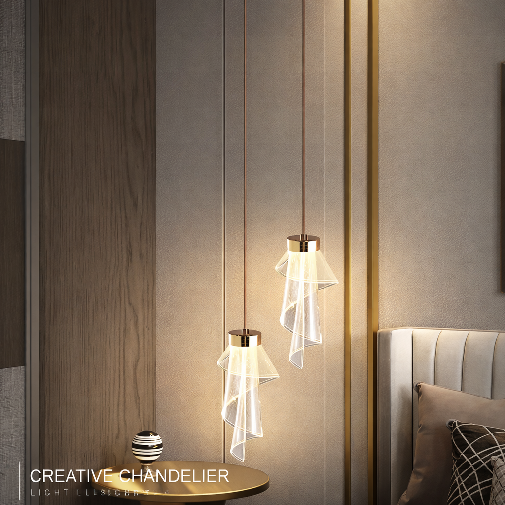 Spiral Cone Glass Pendant Light — Single Piece (1 Ft)