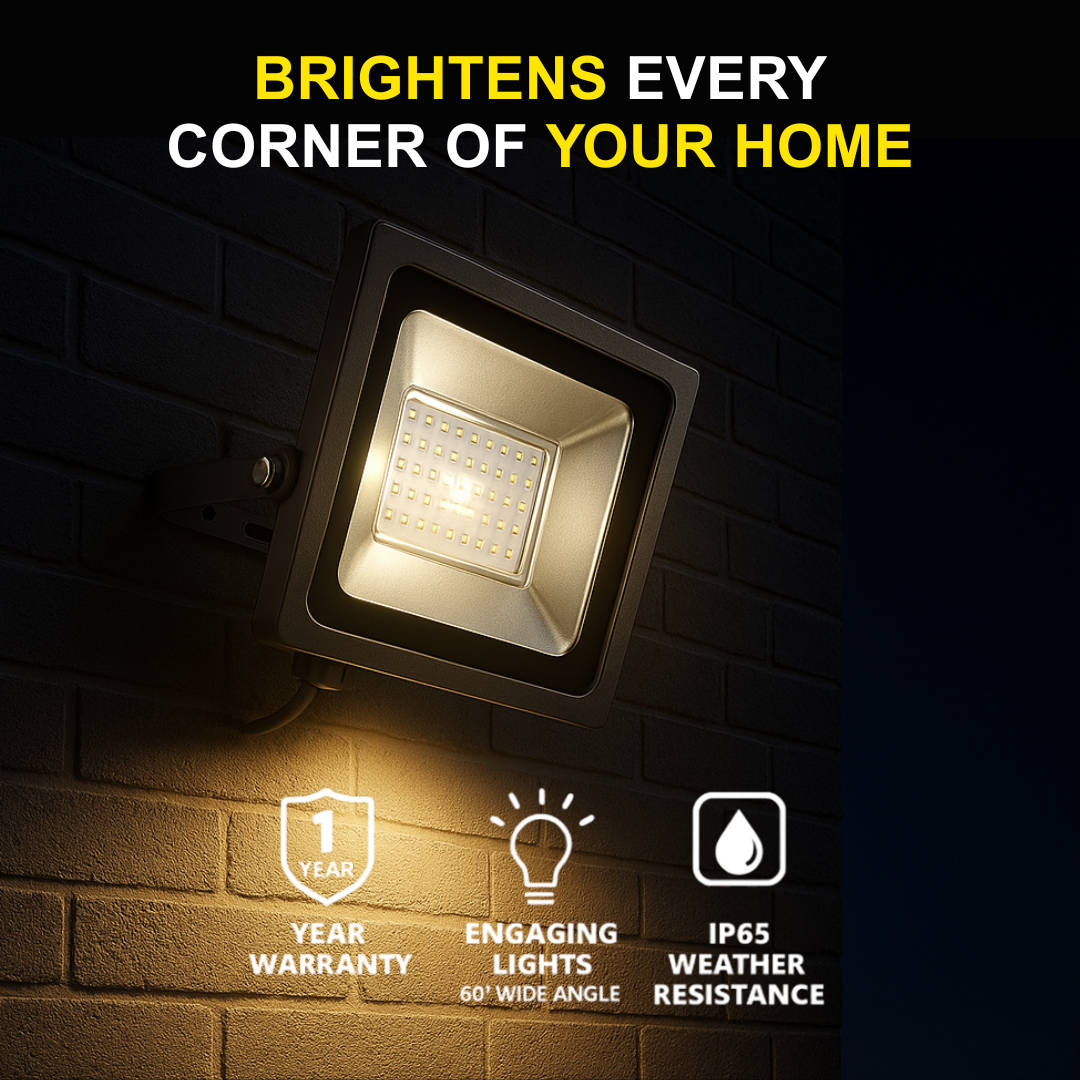60W LED Flood Light – Pure White, Waterproof & Durable
